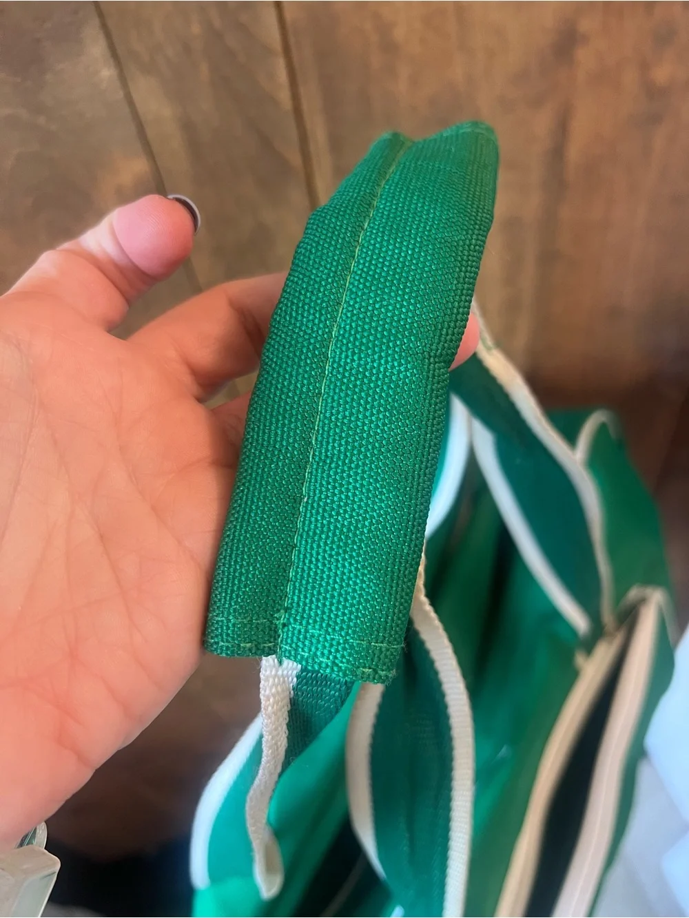 Lacoste green duffel